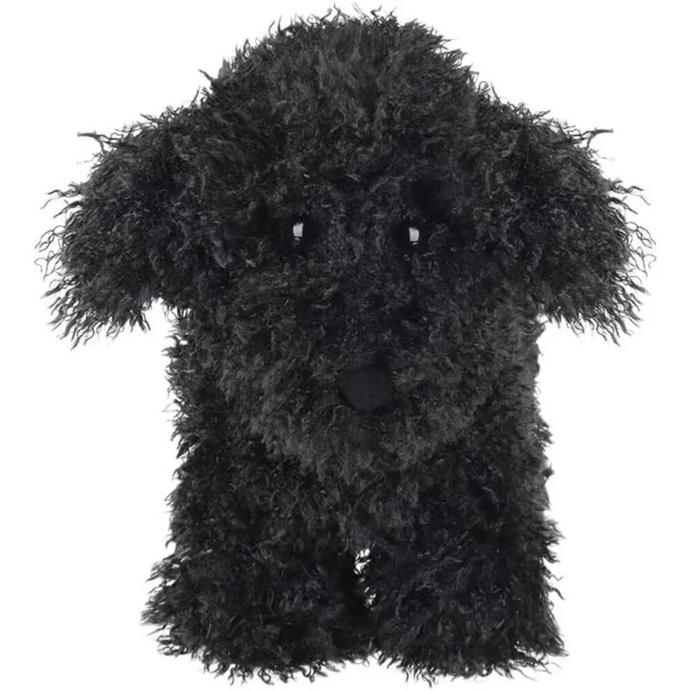 Stuffed Black Poodle Dog Plush Animal Toy Soft Cuddly Apricot Lamb 83 Inches - Picture 4 of 6
